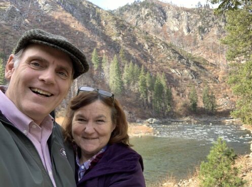 John and Joan near Leavenworth, river in background